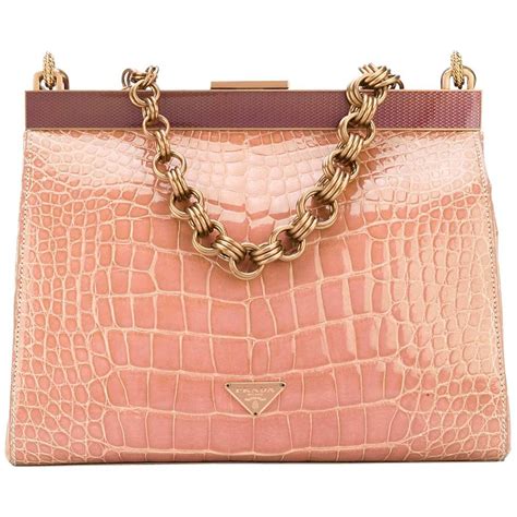 prada crocodile bag pink